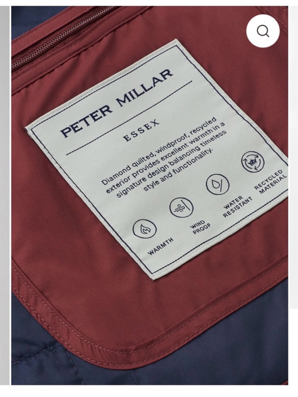 Peter Millar Quilted Burgundy Zip-Front Vest - Picture 5 of 13